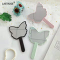 Butterfly Handle Makeup Mirror Elliptical Hand-held Vanity Mirrors square Mirror with Rhinestone