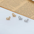 VIANRLA Stainless Steel CZ  Heart Cute Earrings No Fading Prevent Oxidation Prevent Allergies Simple Earring