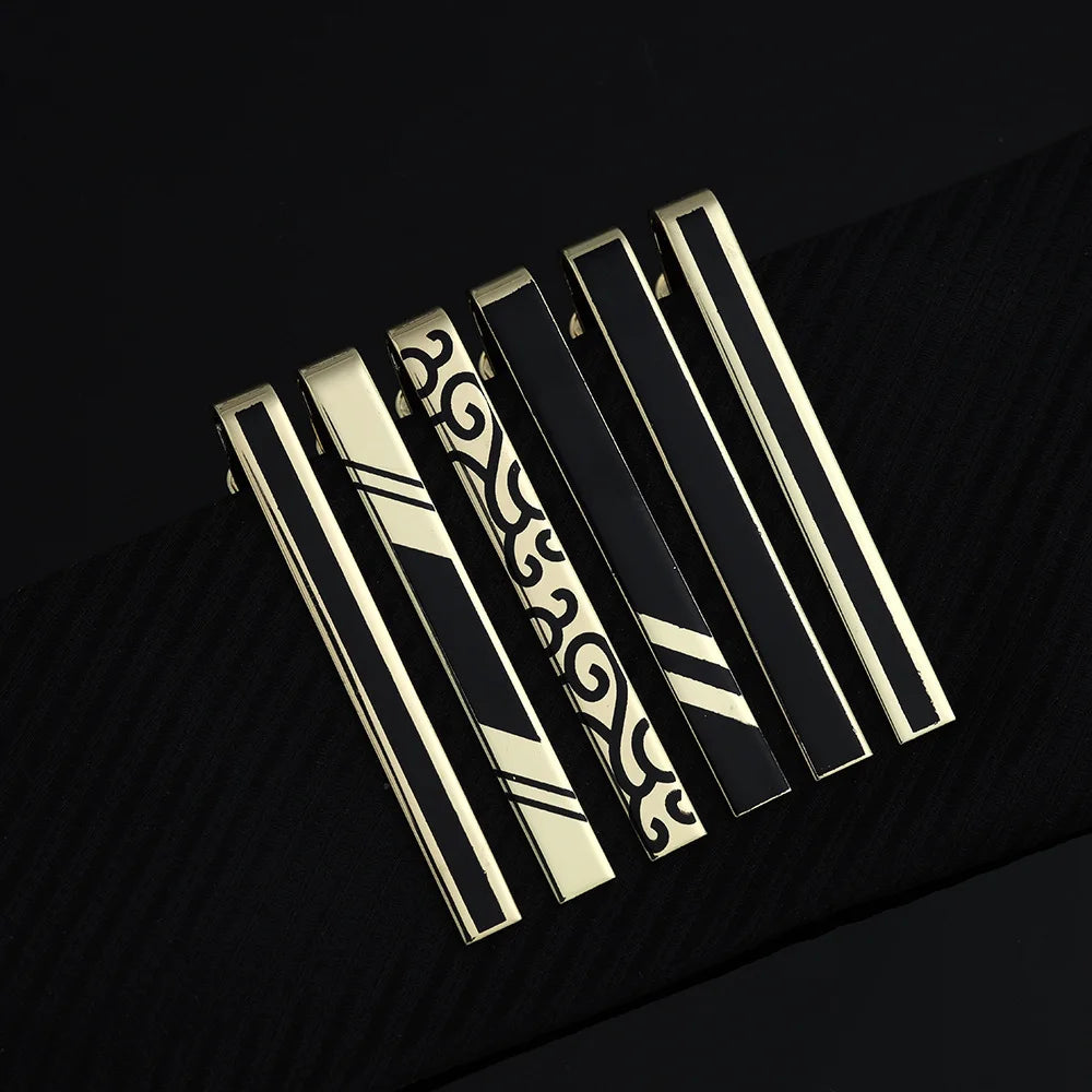 Classic Men's Black Tie Clip Business Accessory for Suits and Suits Elegant Tie Bars and Tie Pins