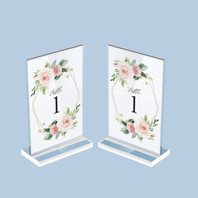 wholesale Clear acrylic table tent Double Sided table tent stand restaurant table tents menu holder