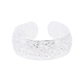 Silver Plated Metal Flower Bangle Bracelet Fashion Stripes Open Design Women Jewelry Accessory