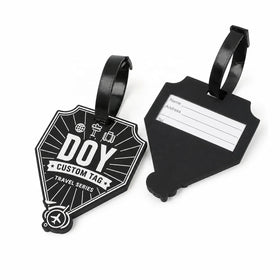 Travel Labels Wholesale Custom Shape Embossed Waterproof Soft Rubber Luggage Tag With Name Logo