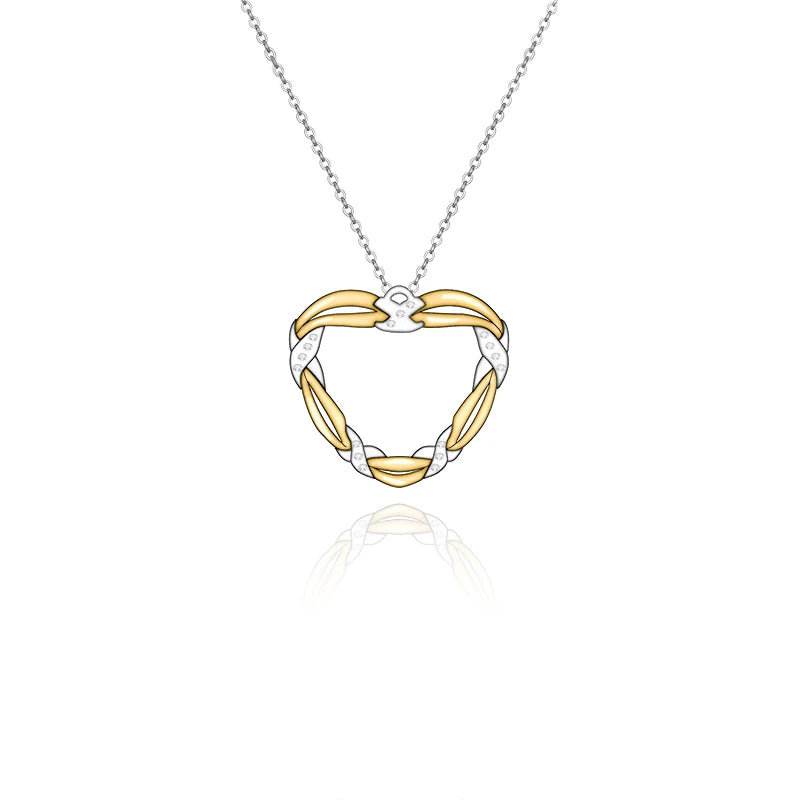 Daochong Custom 2023 New Fine Jewelry Dainty 925 Sterling Silver 18k Gold Plated Heart Necklace for Women