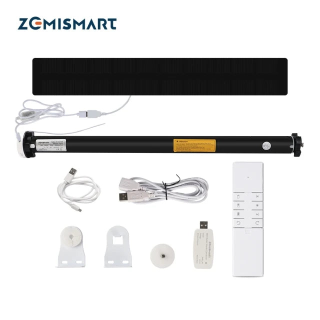 Zemismart Tuya WiFi Motorized Battery Roller Blinds 35-38mm Tube Smart Life Alexa Google Home Rechargeable Electric Remote