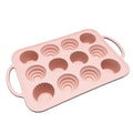 12 Cups Shape Cake Mold Silicone Stainless Steel Household Kitchen Bread Baking Tool Muffin Pan Baking Tray
