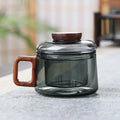 Transparent Black Large Capacity Household Glass Tea Cup with Filtered Separation 200ml