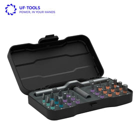 24pcs Multifunctional Ratchet Screwdriver Bit Set Magnetic Steel DIY Industrial Use Featuring Torx Phillips Slotted Screwheads