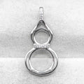 Sterling Silver 6mm+10mm Semi Mount Pendant Empty Frame Blank Support Setting S925 Base Hold Without Center Stone for DIY Inlay