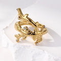 Fashion Jewelry Christmas Gift Antler Opening Design Charming Female Jewelry Wholesale Ocean Coral Ring