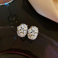 GT Gold Plated Shell Flower C Shaped Earrings for Women Party Jewelry Earrings for Party