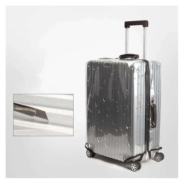 Wholesale Blank Clear Pvc Suitcase Protector Cover Transparent Plastic Waterproof Travel Dust-Proof Luggage Protective Cover