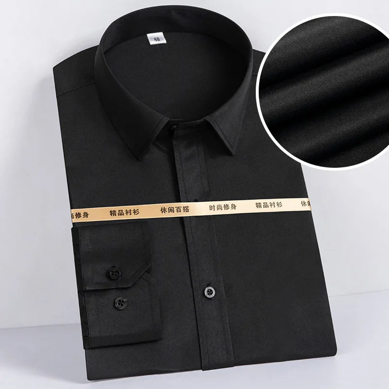 Business Shirts Full Polyester Long Sleeve Men's Shirts