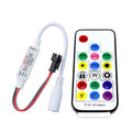 Factory Sales 5V 24V Full Color Spi Mini Rf 17key Remote Control Led Pixel Light Controller for WS2811WS2812B WS2813 USC1903
