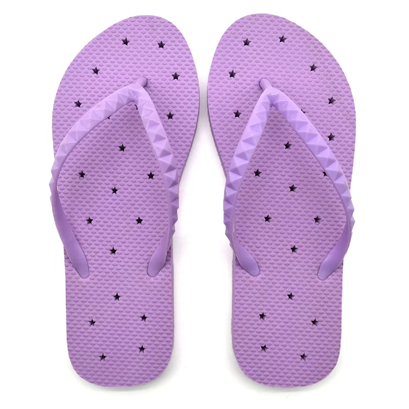Hot Summer Sales-Lightweight Women's Flip-Flops Hollowed Sloe Slippers Rubber  Beach Slippers Lighted Upper Surface