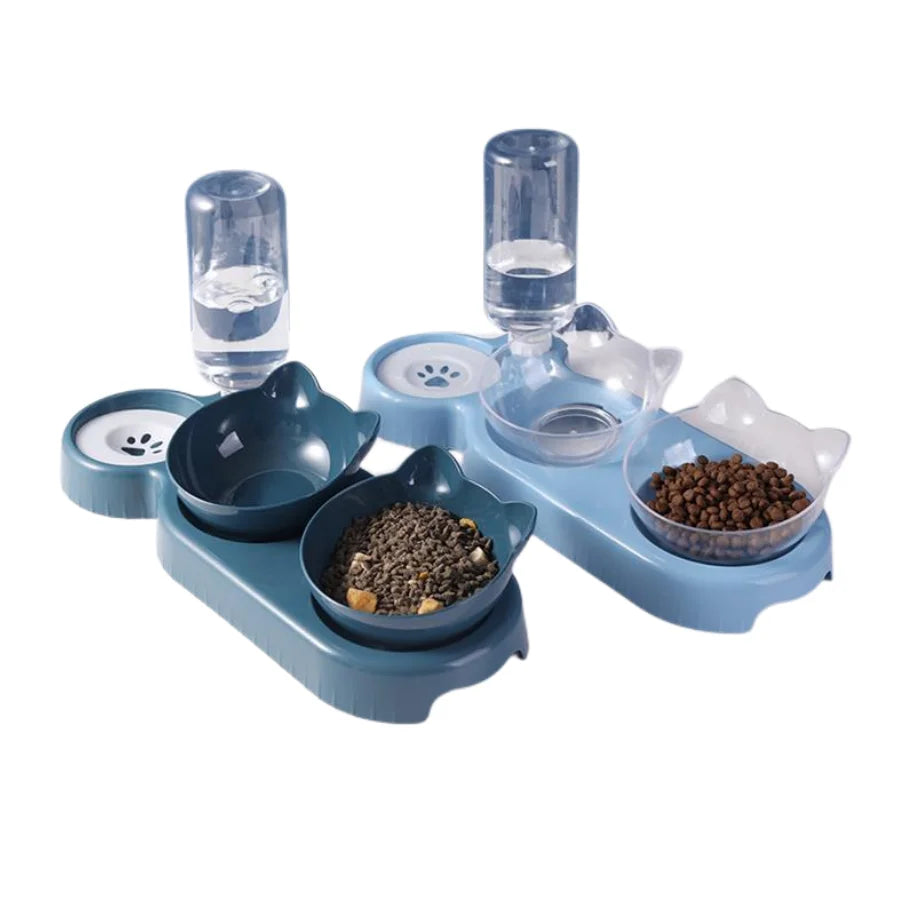 Pet Cat and Dog Feeder Anti-upset Design with Automatic Water Feeder Pet Bowl Plastic Bowls Wholesale 3 in 1 for Dogs Picture
