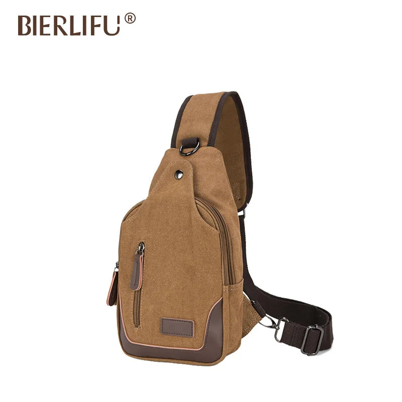 Stylish Vintage Summer Single Shoulder Bags for Men Heavy Duty Durable Canvas Zipper Crossbody Chest Bag Stylish Outdoor Sport