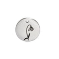 Hot Sale Stainless Steel Customize Laser Engrave Disc Birthday Flower Pendant for Jewelry Making Birth Flower Necklace