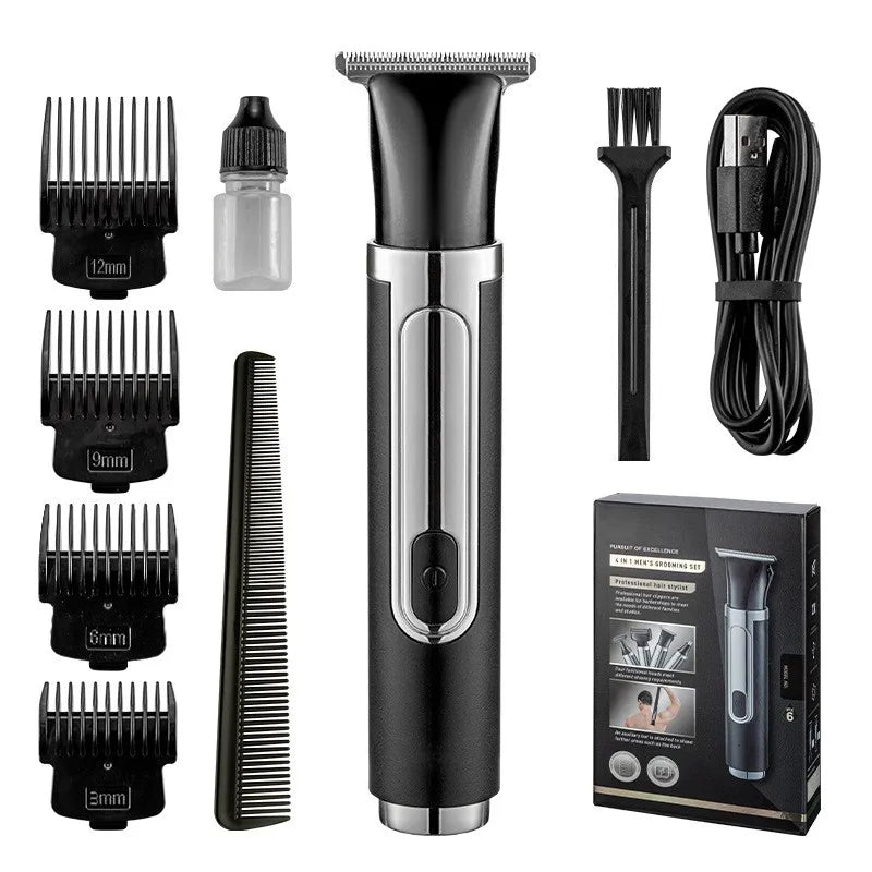 4 in 1 Modern Grooming Kit for Men Women IPX6 Waterproof Eyebrow Facial Nose Hair Trimmer Powerful Motor USB Power Painless