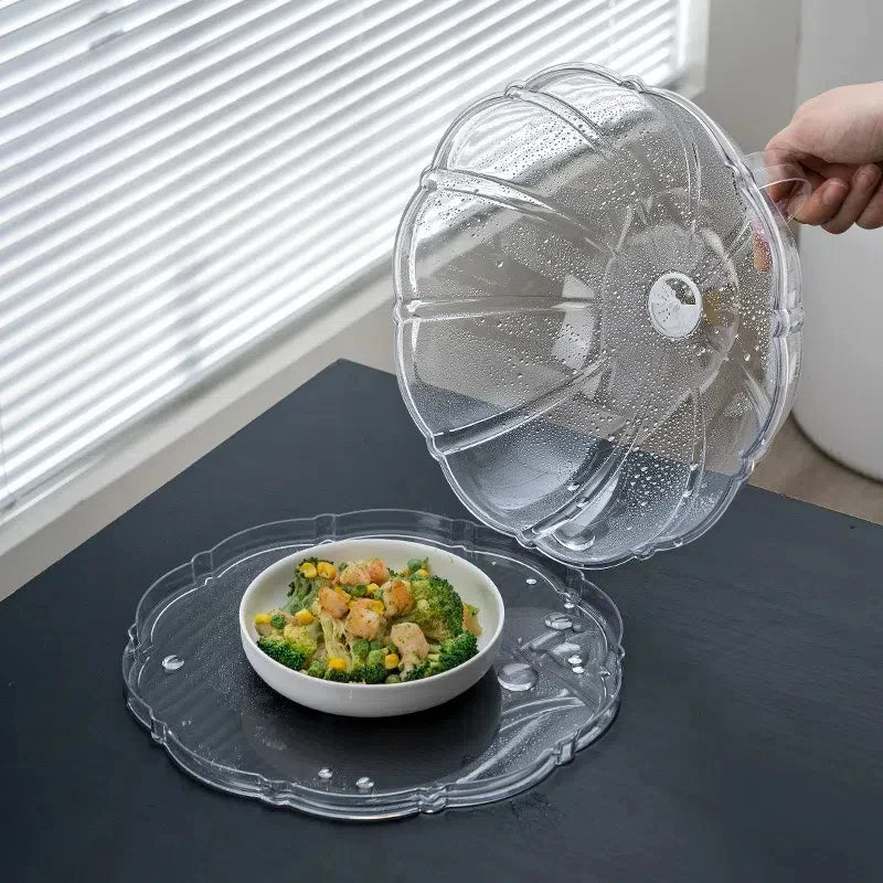 Food-Grade Plastic High-Temperature Proof Splash Oil Resistant Cover Microwave Oven Kitchen Hot Dishes Food Heating Specialty