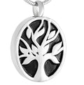 Stainless Steel Oval Tree of Life Cremation Urn Pendant Memorial Necklace Locket Tree Keepsake Jewelry Ashes Holder Locket