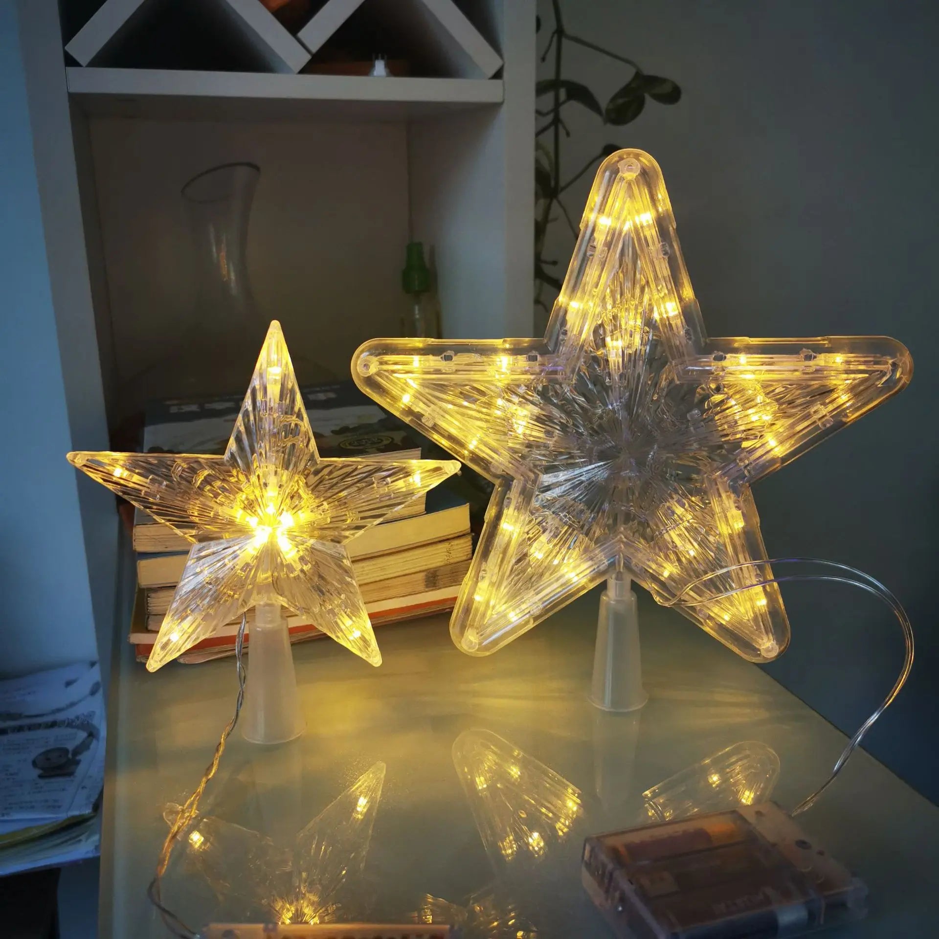 16*16CM 10 LED Star Lights for Home Eid Mubarak & Thanksgiving Party Decor Battery Operated Ramadan Kareem Gifts XJ0210-A
