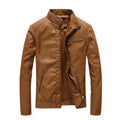 Men's Spring and Autumn New PU Leather Jacket for Men Washed Thin Motorcycle Leather Jacket