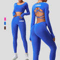 Vetement De Sport Butt Lift Crunch Butt V-cut Back Waist Leggings Gym Sport Cross Back Crop Top Fitness Workout Yoga Set