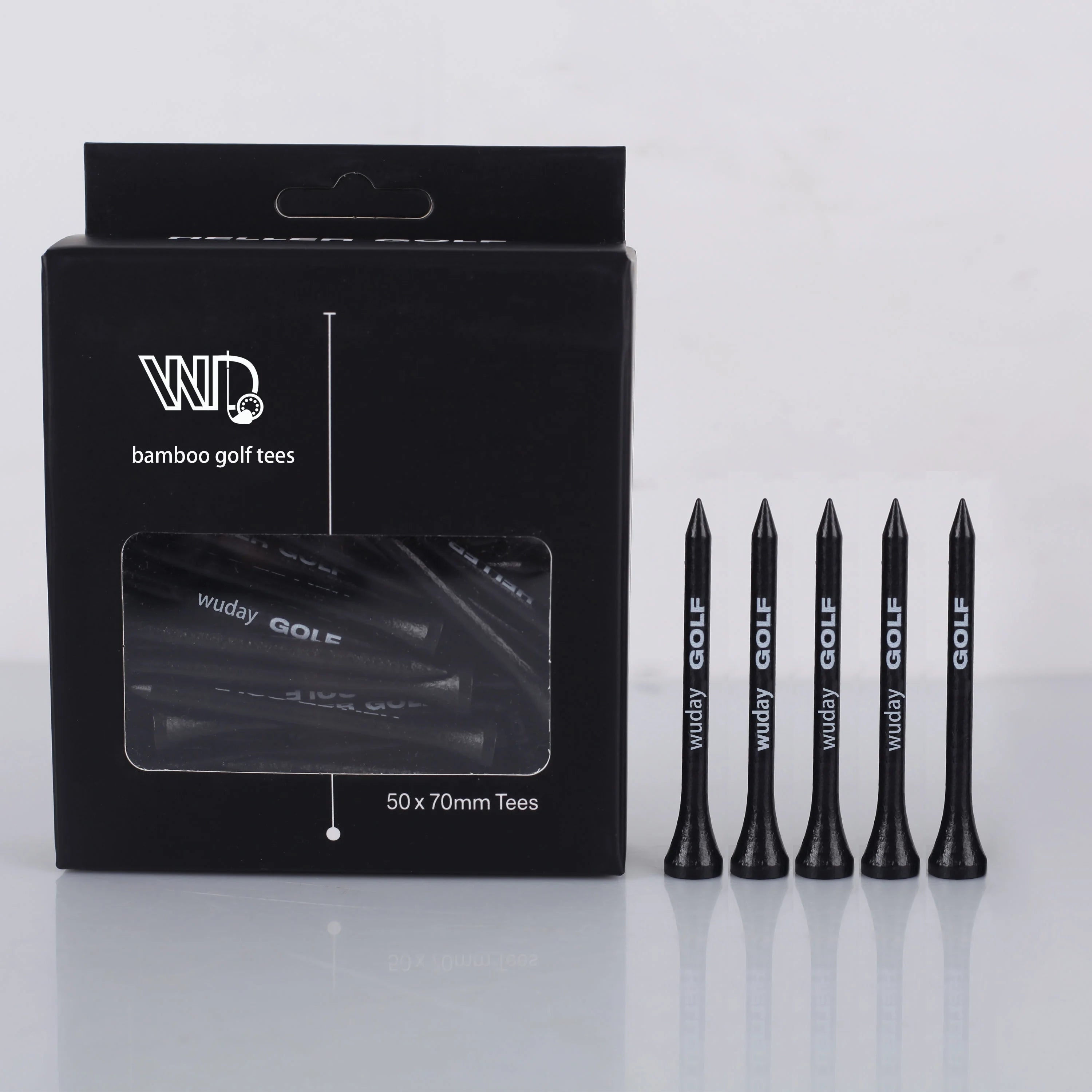Customized Printed Logo Professional 54mm 70mm 83mm 2 3/4 Inches Eco-Friendly Wooden Bamboo Paper Box Bulk Golf Tees