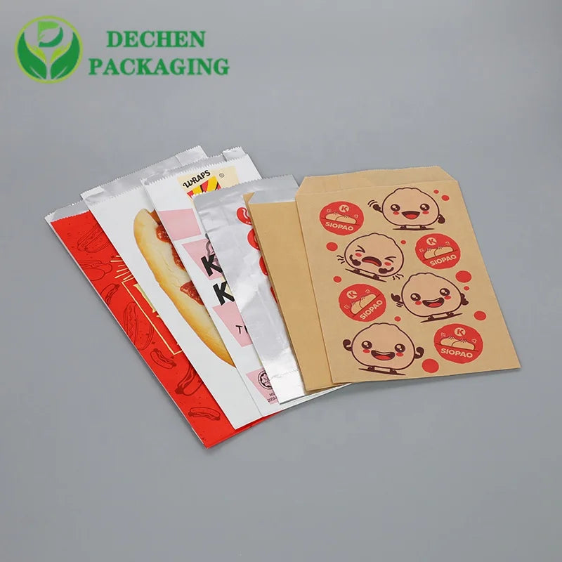 Custom Food Packaging Bag Delivery Cookie Pastry Popcorn Snack White Brown Kraft Paper Bags With Your Own Logo