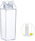 Fashionable 500ml and 1000ml Cute Sports Carton Shape Box Acrylic clear Milk Carton Water Bottle with Lid Wholesale
