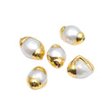 Gold Plated  Natural Freshwater Pearl Freeform Water Drop Shape Loose Pearl Beads for Jewelry Making