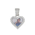 NUOYA Fine Jewelry Custom 925 Sterling Silver Heart Photo Pendant VVS Moissanite Charm Pendant Birthday Gift for Kids
