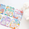 Nekoni Sticker Flake Decal Animal Little Kitty Pig Bunny Rabbit Bear Dog Paper Stickers Pink Purple Glitter Laser Decal Pack