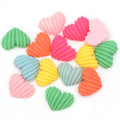 JUNAO Bulk Colorful Love Rhinestone Stripe Design Flatback Charm Resin Heart Cabochons for Scrapbooking Jewelry