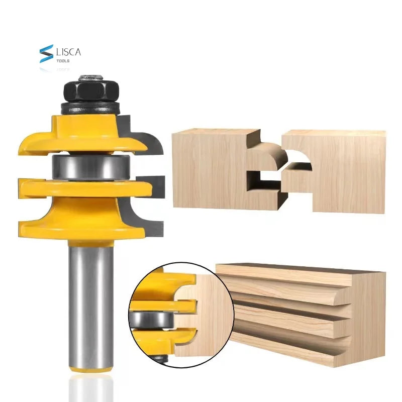 L-N296 12MM 1/2" 8mm Stacked Rail & Stile Router Bit Ogee Woodworking Tenon Milling Cutter for Wood Work Tool Cutters Bits