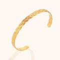 Dingran INS Concise Style Adjustable Open  Waterproof Tarnish  Bangle 18k Gold Plated Jewelry