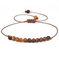 Jewelry 4mm Gemstone Beaded Hand Woven Adjustable Bracelet for Women Stone Beads Braided Macrame Tassels Bracelets