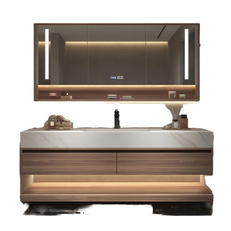 Custom Modern Adjustable Thickness and Premium Surface Finishes Bathroom Vanity for Luxury Hotel Suites