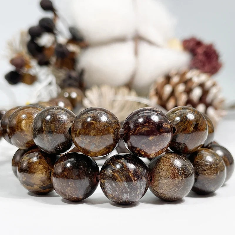 Natural Smooth Bronzite Gemstone Loose Beads for Jewelry Making DIY Handmade Crafts 4mm 6mm 8mm 10mm 12mm 14mm