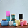 6oz 8oz 10oz 12oz Multi-color White Black Frosted Pink Amber Candle Jars Candle Holder With Wooden Lids