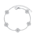 Women Bracelet Luxury Moissanite Sparkling Lucky FourLeafClover Bracelet 5motif 100%S925 Sterling Sliver Fashion JewelryBracelet