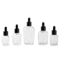 10ml 20ml 30ml 50ml 100ml Transparent Glass Essential Oil Cosmetic Packaging Square Glass Eyes Dropper Bott