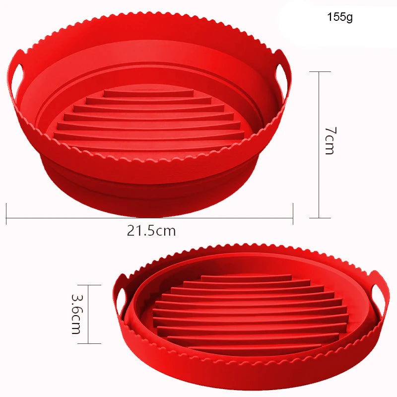 Hot Sale High Quality Custom Air Fryer Accessories Set Reusable Non-Stick Basket Pot Silicone Liner Air Fryer Mold