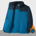 Men's Winter Warm Outdoor Overcoat for Hiking Mountain Climbing Stand Fleece Jacket  Windproof Patchwork Design for