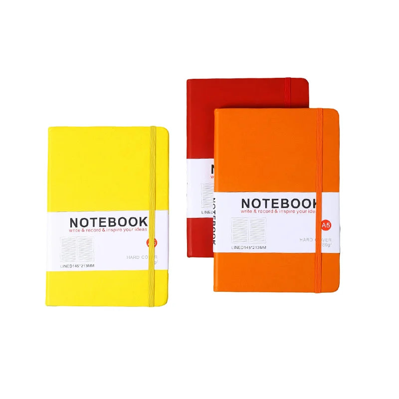 Custom Logo A5 PU Leather Hard Cover Notebook Portable Promotional Journal with Elastic Band Hot Selling