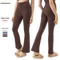 New Zipper Tummy Control Leggings Hip Lifting Nine-minute Flare Pants Women Versatile Casual Sports Running Yoga Pants Women