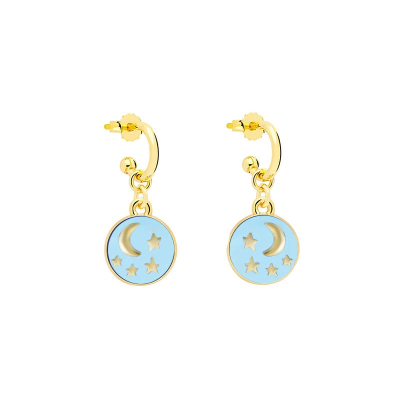 Trendy 925 Silver Jewelry Enamel Oil Drop Multicolor Saturn Stud Earrings Silver Jewelry Fine Jewelry