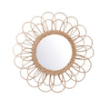 Rattan Mirror Innovative Home Art Round Mirror Livingroom Wall Hanging Mirror Bathroom Decoration