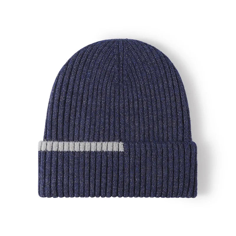 Color Matching Lined Acrylic Skully Warm Knitted Beanie Winter Hats for Women and Men