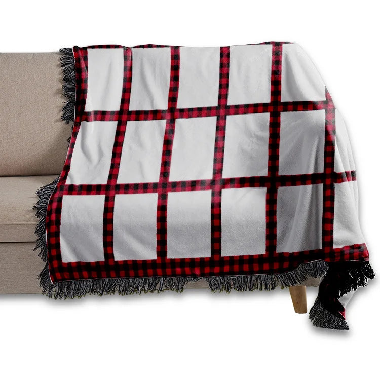 DIY Photo Print Raschel Throw Blanket with Tassels Sublimation Blanks 9/18/20 Panels 100% Polyester Four Seasons Use